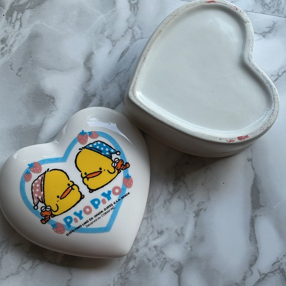 Vintage Piyo Piyo 1995 Heart trinket container - AS IS - Picture 4 of 8
